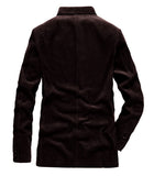 Chouyatou Men's Vintage Casual Work Wear Corduroy Suit Blazer Jacket Sport Coat