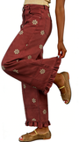 CHOUYATOU Barrel Jeans Women 2026 Floral Print Wide Leg Jeans Y2k Patchwork Baggy Boyfriend Denim Pants