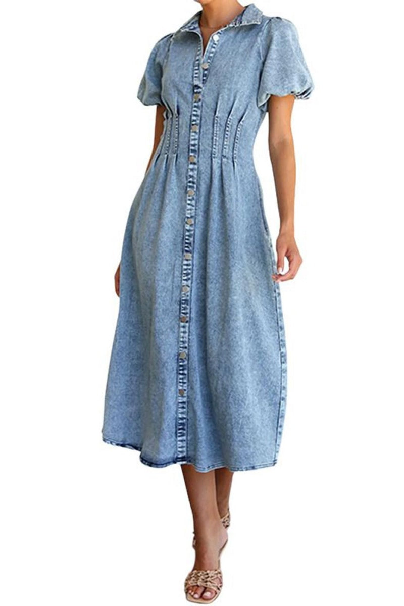 jeans dress women long sleeved slim casual LMSXCT Women Denim Shirt Dresses Long Sleeve Distressed Jean Dress Button Down Casual Tunic Top Pocketed Slim Fit Midi Dress Blue at Amazon Women's Clothing store