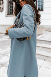 Chouyatou Women's Winter Wool Coat Shawl Collar Business Casual One Button Midi Long Pea Coat