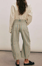Chouyatou Women Boyfriend Baggy Barrel Jeans Floral Print Denim Ankle Pants Wide Leg Mid Rise Jeans Sweatpants Y2k Patchwork