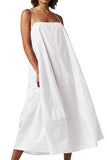 Chouyatou Womens Summer Dresses Sleeveless Spaghetti Strap Lounge Dress Flowy A-Line Midi Dress