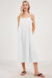 Chouyatou Womens Summer Dresses Sleeveless Spaghetti Strap Lounge Dress Flowy A-Line Midi Dress