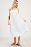 Chouyatou Womens Summer Dresses Sleeveless Spaghetti Strap Lounge Dress Flowy A-Line Midi Dress