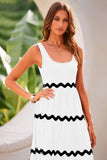 Chouyatou Women 2024 Summer Sundresses Sleeveless Scoop Neck Tiered Flowy Beach Vacation Party Long Tank Maxi Dress