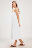 Chouyatou Womens Summer Dresses Sleeveless Spaghetti Strap Lounge Dress Flowy A-Line Midi Dress