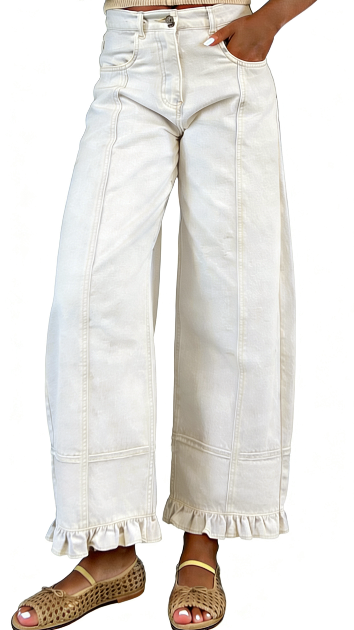 Chouyatou Barrel Jeans Women Floral Print Wide Leg Jeans Y2k Patchwork Baggy Boyfriend Denim Pants