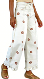 CHOUYATOU Barrel Jeans Women 2026 Floral Print Wide Leg Jeans Y2k Patchwork Baggy Boyfriend Denim Pants