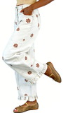 CHOUYATOU Barrel Jeans Women 2026 Floral Print Wide Leg Jeans Y2k Patchwork Baggy Boyfriend Denim Pants