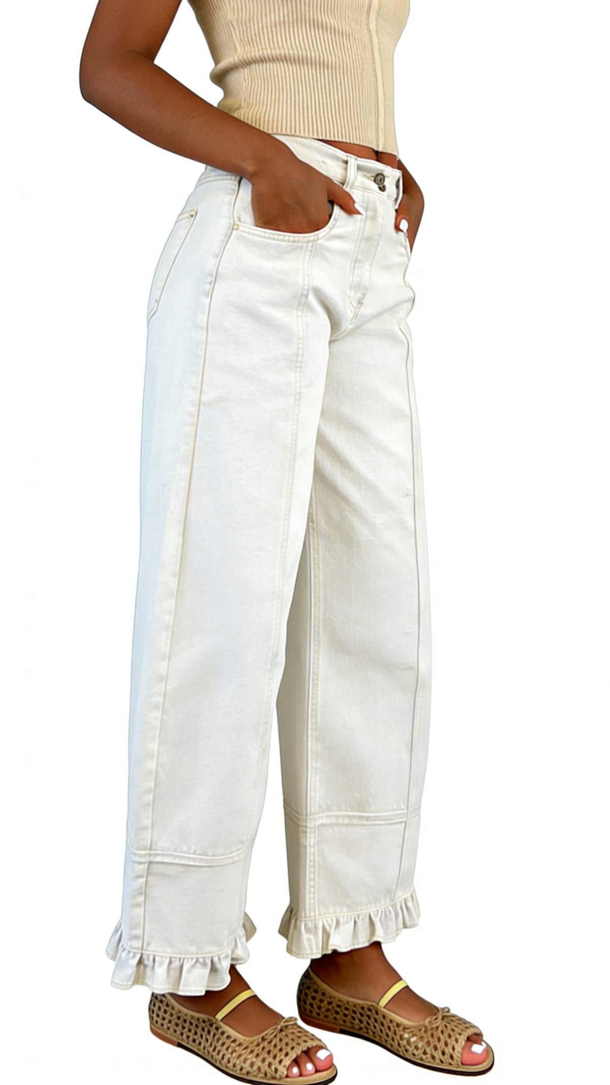 Chouyatou Barrel Jeans Women Floral Print Wide Leg Jeans Y2k Patchwork Baggy Boyfriend Denim Pants