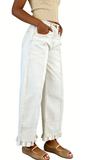 CHOUYATOU Barrel Jeans Women 2026 Floral Print Wide Leg Jeans Y2k Patchwork Baggy Boyfriend Denim Pants