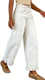 Chouyatou Barrel Jeans Women Floral Print Wide Leg Jeans Y2k Patchwork Baggy Boyfriend Denim Pants