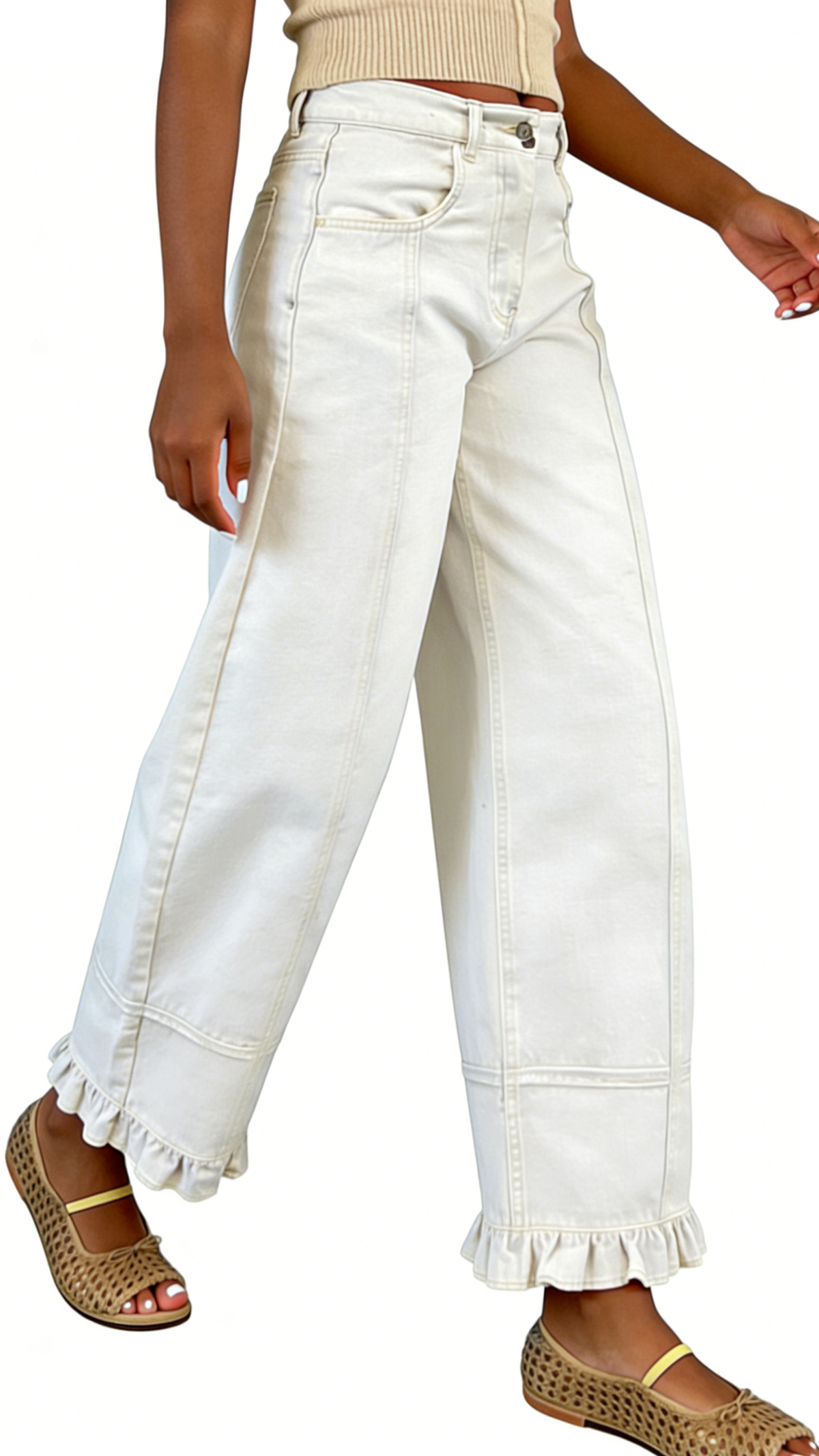 Chouyatou Barrel Jeans Women Floral Print Wide Leg Jeans Y2k Patchwork Baggy Boyfriend Denim Pants