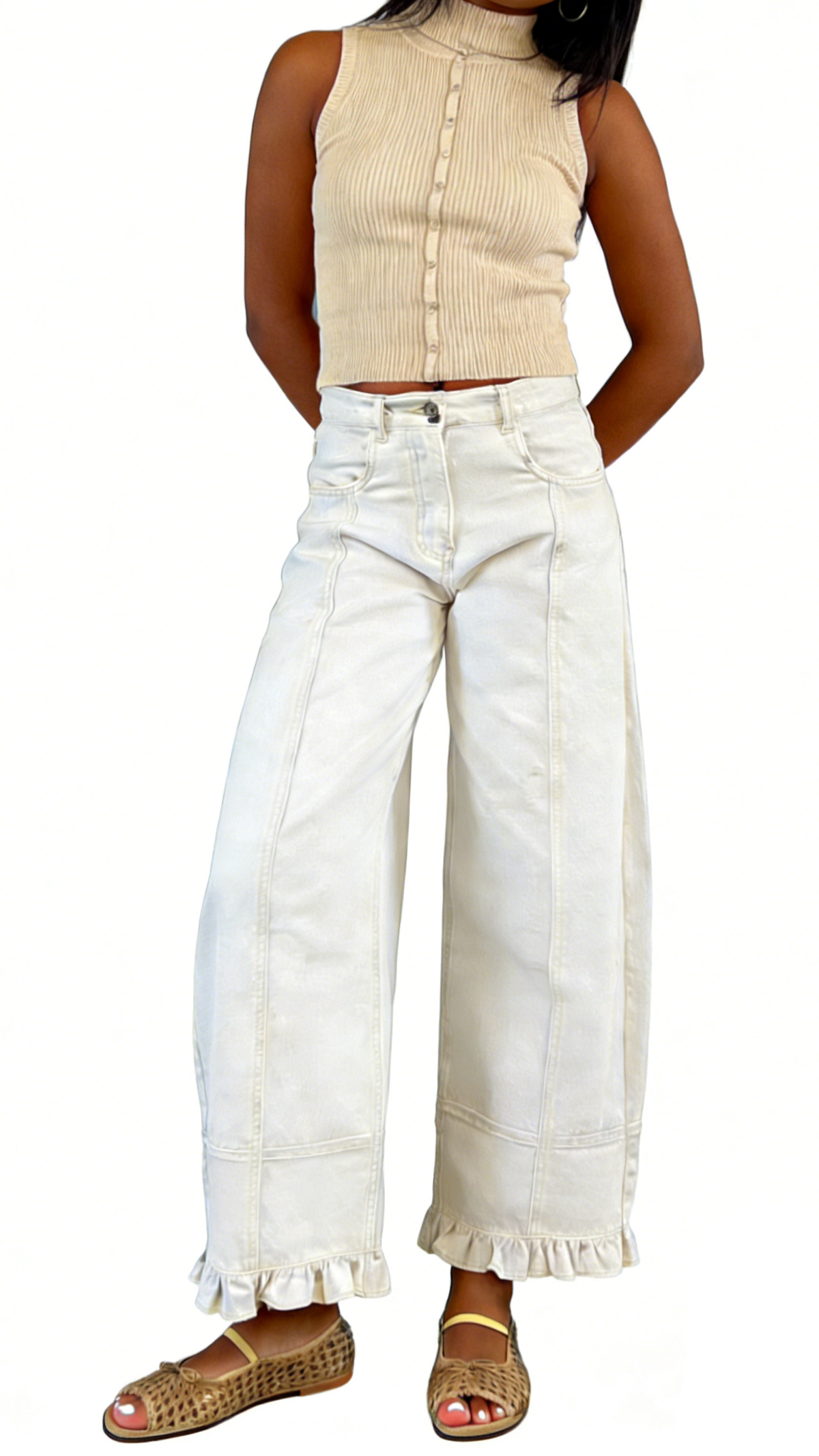 Chouyatou Barrel Jeans Women Floral Print Wide Leg Jeans Y2k Patchwork Baggy Boyfriend Denim Pants