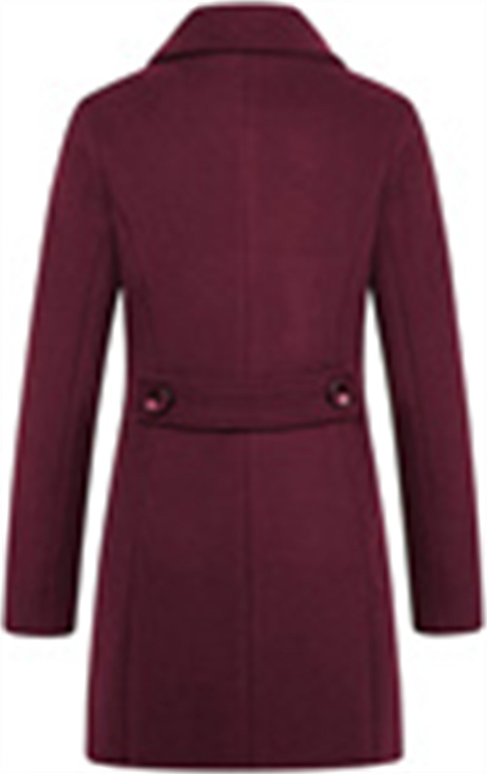 Chouyatou Women Elegant Notched Collar Double Breasted Wool Blend Over Coat
