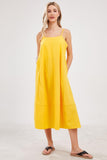 Chouyatou Womens Summer Dresses Sleeveless Spaghetti Strap Lounge Dress Flowy A-Line Midi Dress