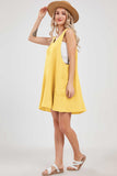 Chouyatou Womens Summer Sleeveless Mini Dress U Neck Backless Flowy Short Dress Casual Beach Sundress with Pockets
