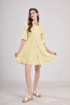 Chouyatou Womens Striped Button Down Midi Shirt Dress Casual Loose Cuffed Long Sleeve Mid Long Dresses