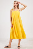 Chouyatou Womens Summer Dresses Sleeveless Spaghetti Strap Lounge Dress Flowy A-Line Midi Dress