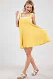 Chouyatou Womens Summer Sleeveless Mini Dress U Neck Backless Flowy Short Dress Casual Beach Sundress with Pockets
