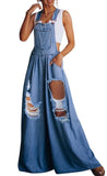 Chouyatou Women Fashion Casual Solid Pocket Spaghetti Strap Loose Jumpsuits