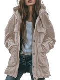 CHOUYATOU Women's 2026 Spring Hooded Cotton Safari Jacket Zip Up Trench Coat Windproof Military Anorak Outerwear