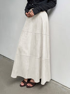 CHOUYATOU Women's Elegant Ruffle Faux Suede Leather Skirt High Waisted A Line Fall Winter Maxi Long Skirt