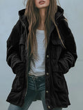 CHOUYATOU Women's 2026 Spring Hooded Cotton Safari Jacket Zip Up Trench Coat Windproof Military Anorak Outerwear