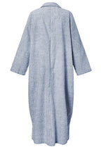 Chouyatou Women's Casual Long Sleeve Button Down Loose Striped Cotton Maxi Shirt Dress