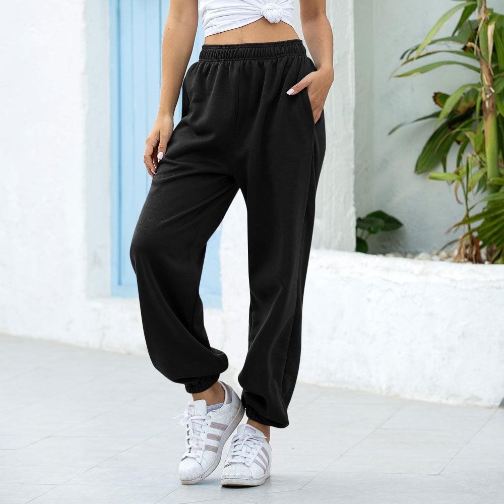 SICMOSS Women Home Leisure Sports Loose Bungee Pants