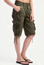 UTCOCO Women's Denim Shorts Casual Summer High Waisted Wide Leg Buttons Pleated Ruffle Jean Shorts