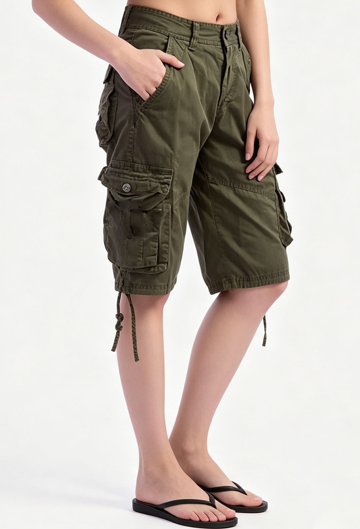 UTCOCO Women's Denim Shorts Casual Summer High Waisted Wide Leg Buttons Pleated Ruffle Jean Shorts