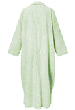 chouyatou Women's Casual Long Sleeve Button Down Loose Striped Cotton Maxi Shirt Dress