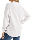 UTCOCO Women's Casual Waffle Knit Shacket Jacket Loose Fit Long Sleeve Button Down Shirt Shacket Top