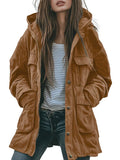 CHOUYATOU Women's 2026 Spring Hooded Cotton Safari Jacket Zip Up Trench Coat Windproof Military Anorak Outerwear