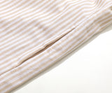 chouyatou Women's Casual Long Sleeve Button Down Loose Striped Cotton Maxi Shirt Dress