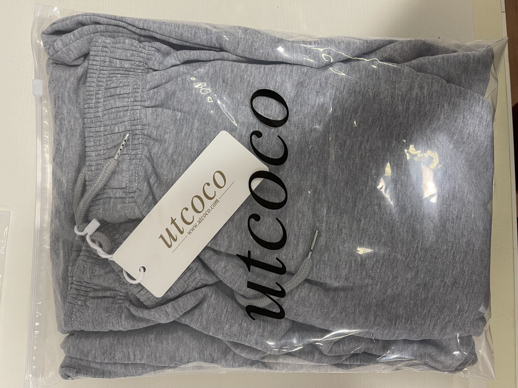 UTCOCO Women's Fuzzy Fleece Wide Leg Pants Elastic Waist Knit Pants Casual Comfy Lounge Trousers with Pockets