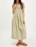 chouyatou Women's Cargo Overall Dress Sleeveless Adjustable Strap Safari Maxi Jumper Dress with Pockets
