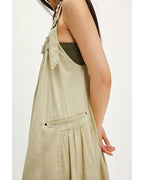 chouyatou Women's Cargo Overall Dress Sleeveless Adjustable Strap Safari Maxi Jumper Dress with Pockets