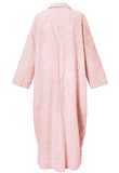 chouyatou Women's Casual Long Sleeve Button Down Loose Striped Cotton Maxi Shirt Dress