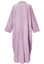 Chouyatou Women's Casual Long Sleeve Button Down Loose Striped Cotton Maxi Shirt Dress