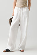 UTCOCO Women's Cotton Linen Harem Pants Casual Loose Fit High Waisted Pants Bottoms Trousers with Pockets