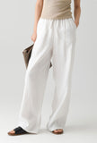 UTCOCO Women's Cotton Linen Harem Pants Casual Loose Fit High Waisted Pants Trousers with Pockets