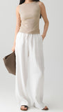 UTCOCO Women's Cotton Linen Harem Pants Casual Loose Fit High Waisted Pants Trousers with Pockets