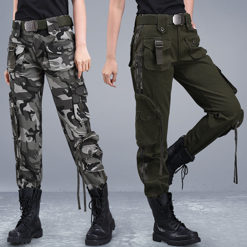 Chouyatou Women's Casual Camouflage Multi Pockets Cargo Pants