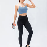 Chouyatou Women Nylon Shockproof Running Sports Yoga Vest