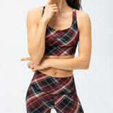 Chouyatou Women Yoga Sports Bra Houndstooth Shockproof Running Vest