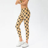 Chouyatou Women Houndstooth High Waist Skinny Running Yoga Pants