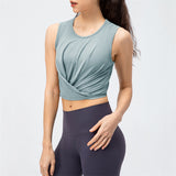 Chouyatou Women High Waist Strap Quick Dry Sleeveless Yoga Fitness Tank Top