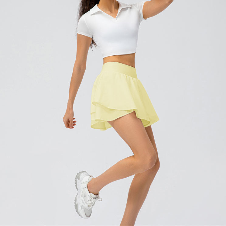 Chouyatou Women Loose Breathable Running Yoga Sports Skirt